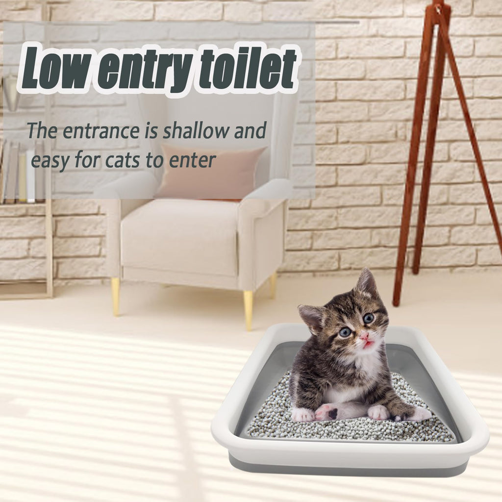 Collapsible Low Entry Small Cat Litter Box S4164