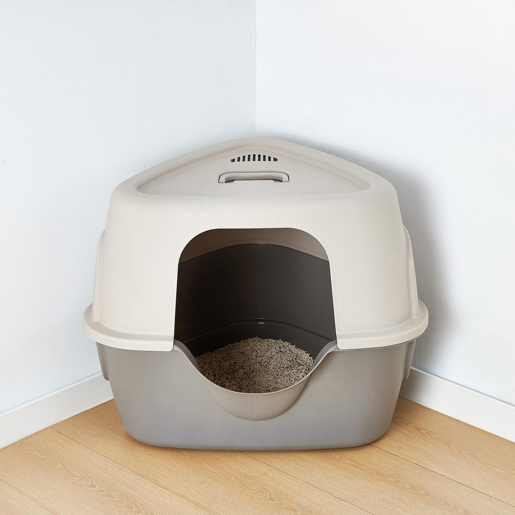 Charcoal Enclosed Cat Litter Box with Lid C837