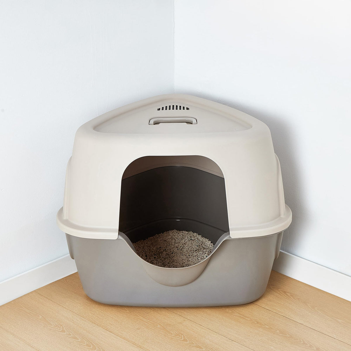 Charcoal Enclosed Cat Litter Box with Lid C837