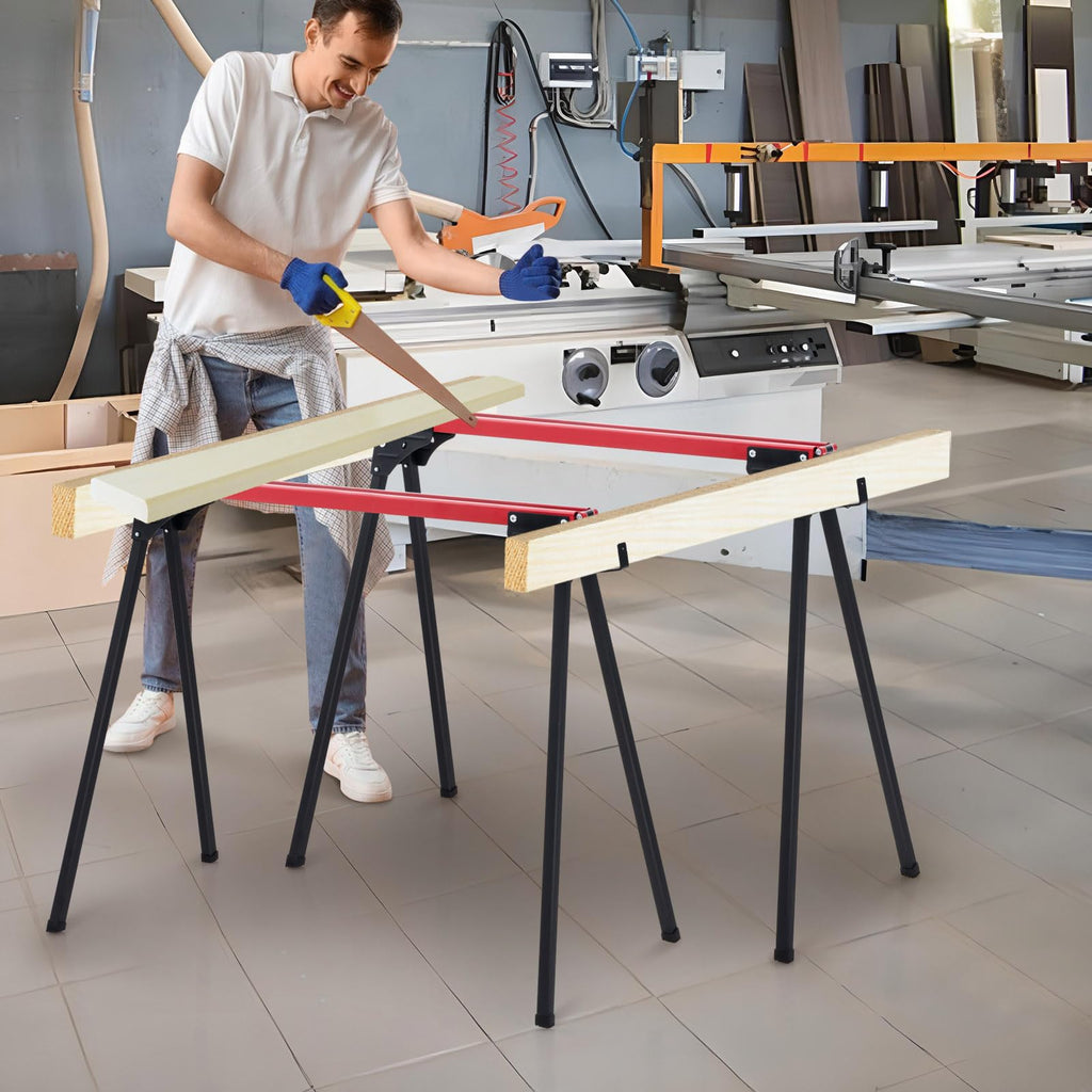 2 Pack Folding Sawhorses 2200 LBS Load Capacity B77356
