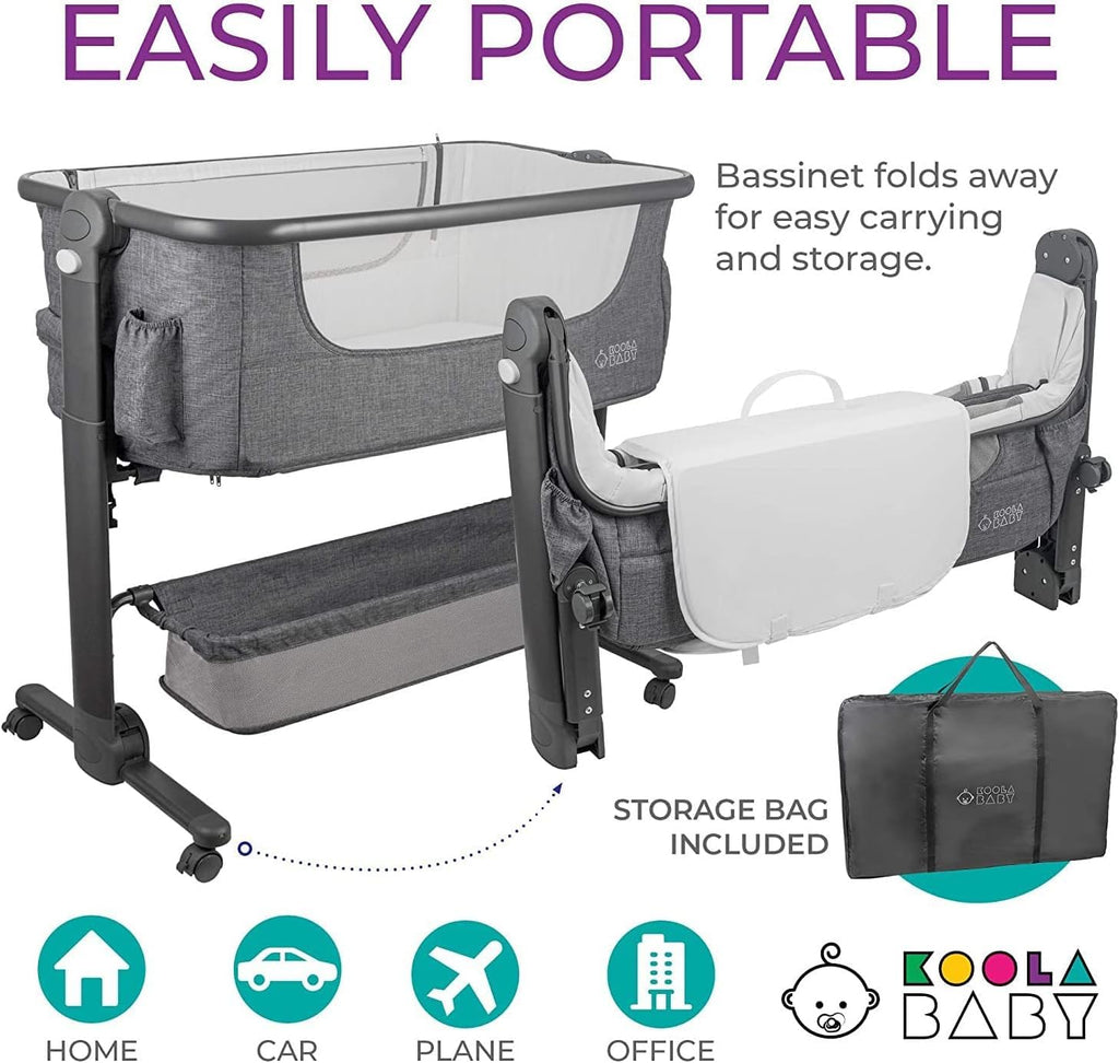 Baby Bassinet Bedside Sleeper Portable Crib with Storage Basket L51802