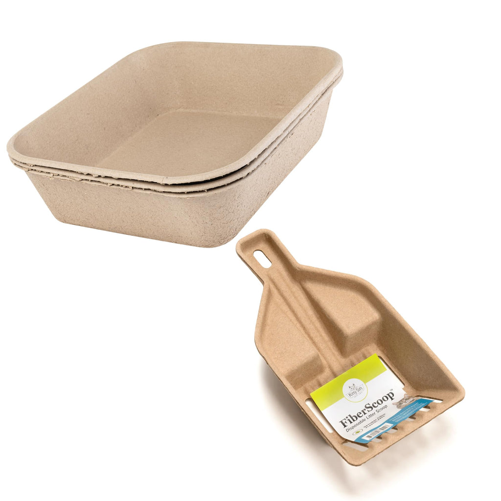Large Disposable Cat Litter Box + Disposable Litter Scooper F8236