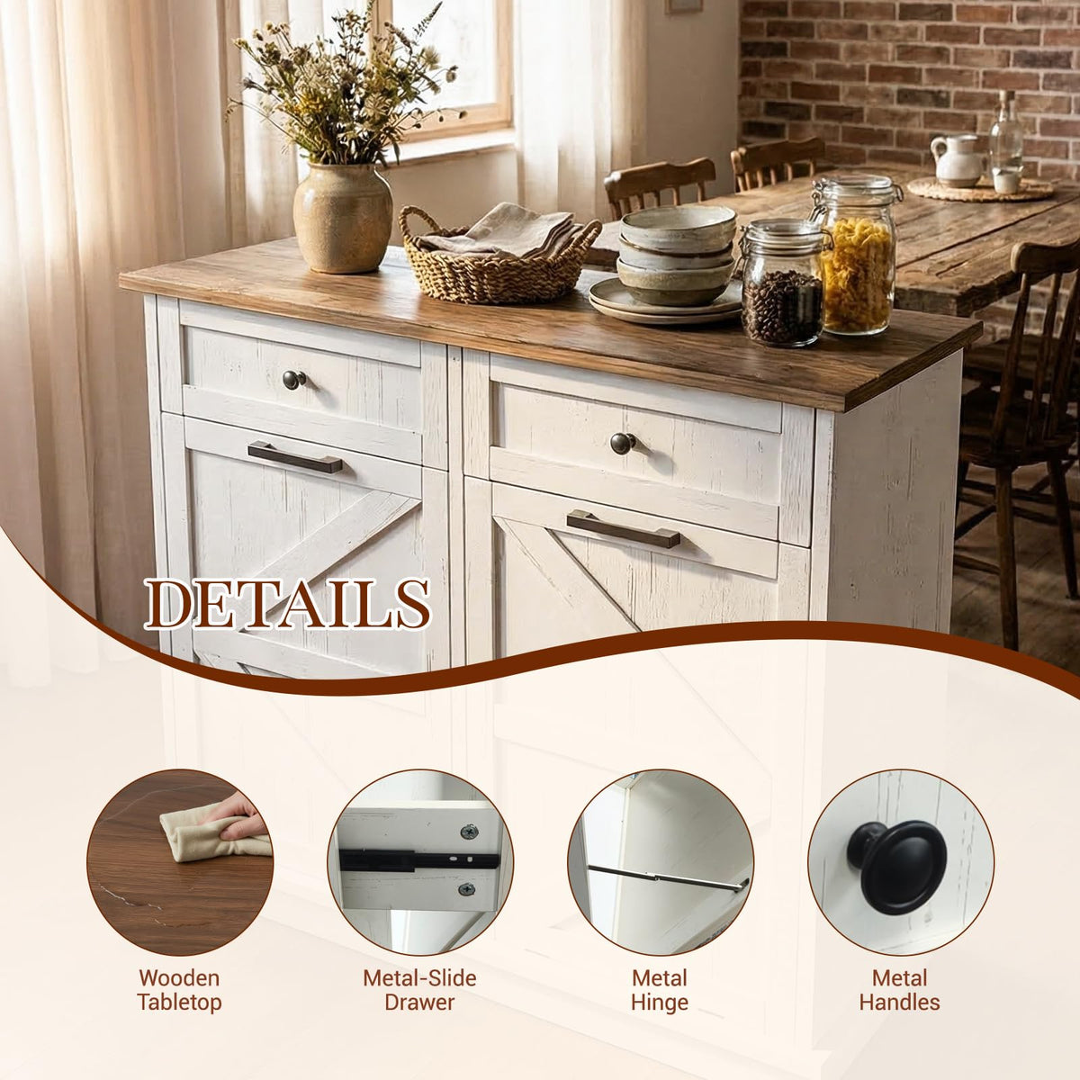 White Tilt-Out Trash Can Cabinet I4289