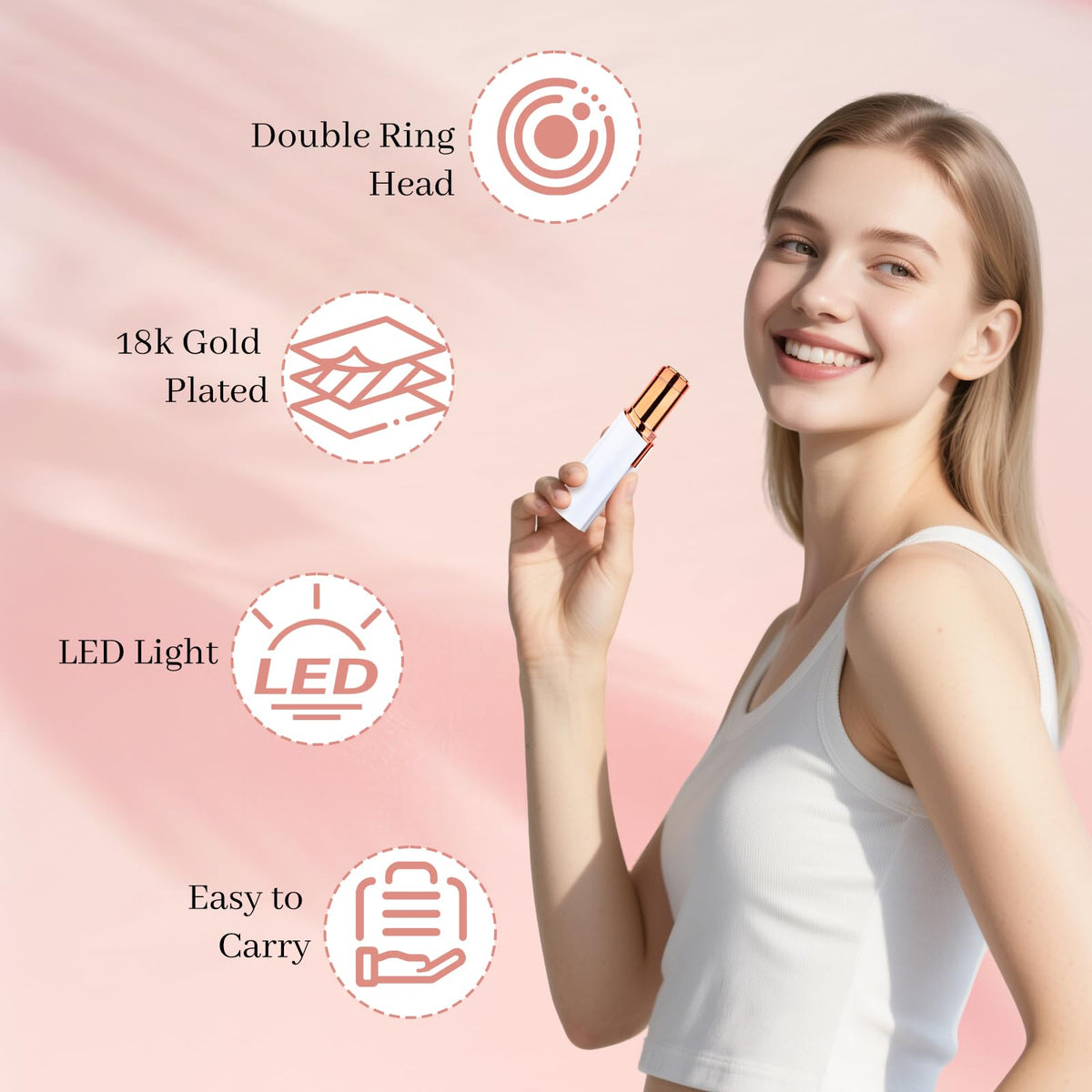Rechargeable Facial Hair Remover with LED Light M14332