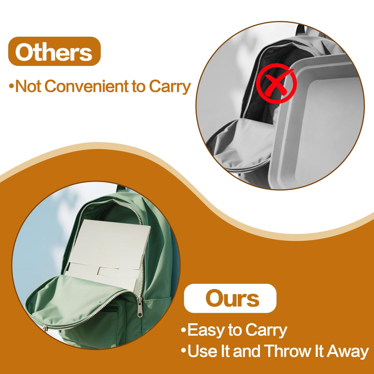 8 Pack White Foldable Disposable Litter Boxes with Scoop G70625