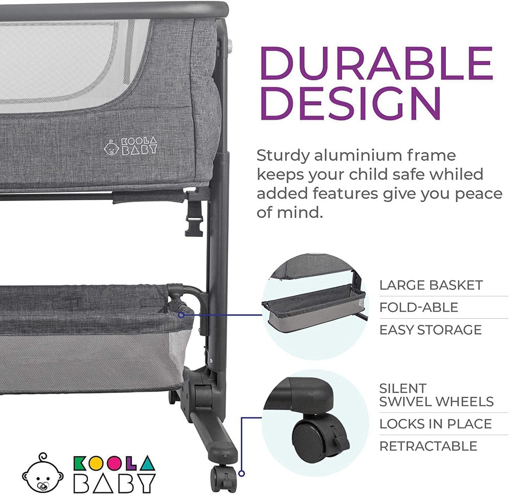 Baby Bassinet Bedside Sleeper Portable Crib with Storage Basket L51802