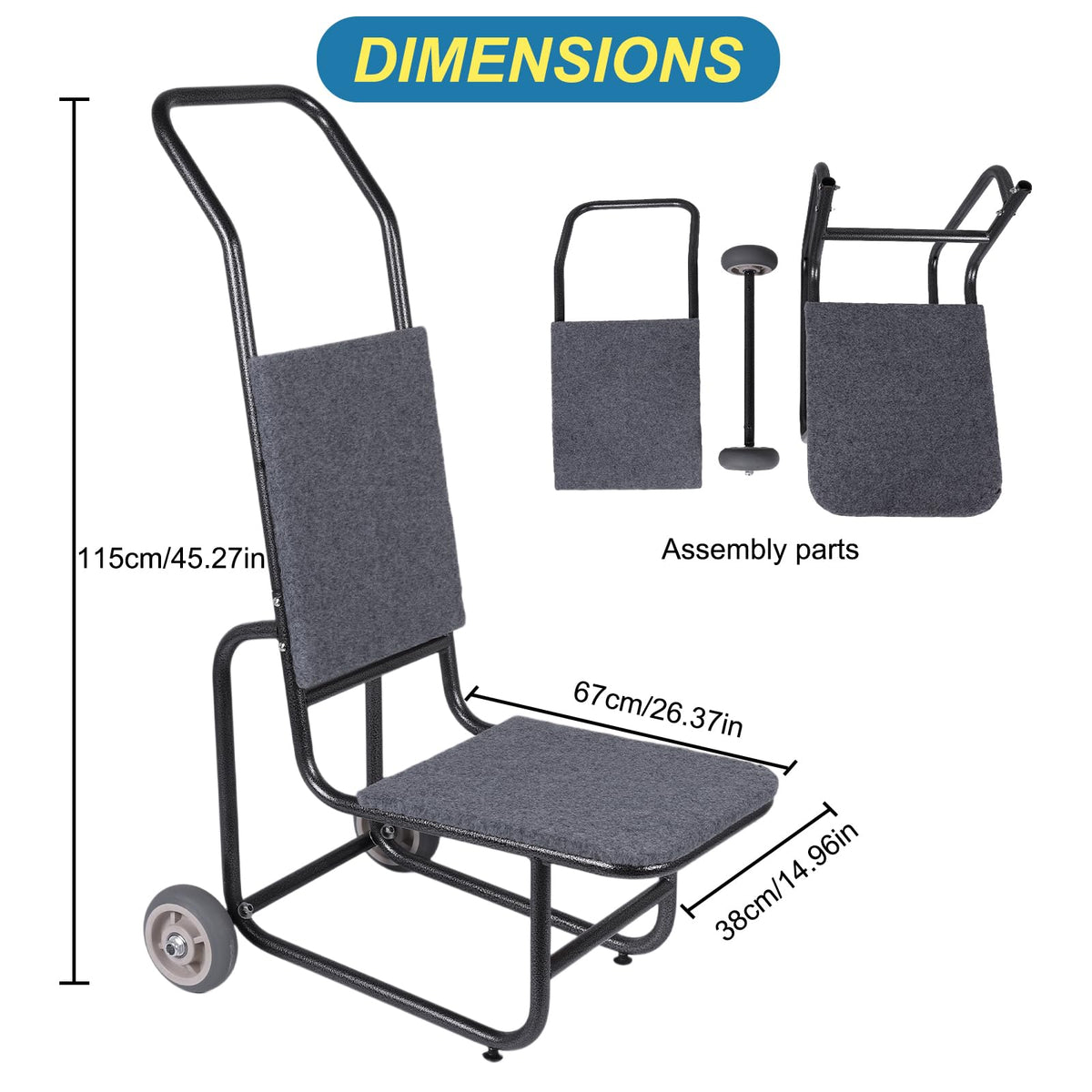 Folding Chair Table Cart with Wheels W29765