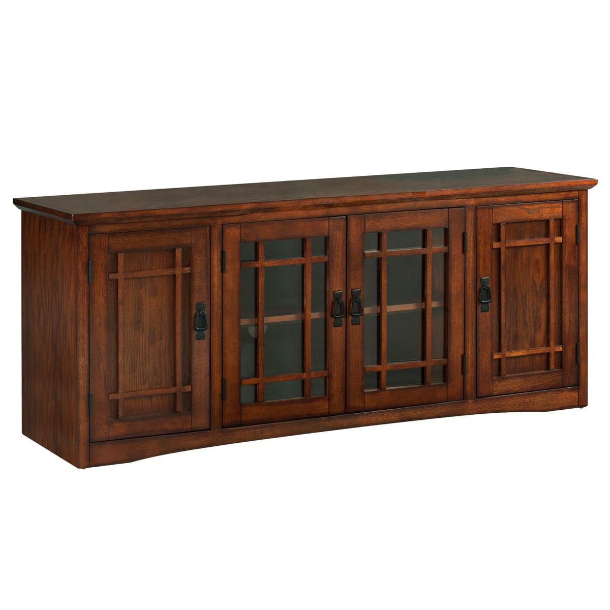 Solid Wood Mission Oak Four Door TV Stand C901336