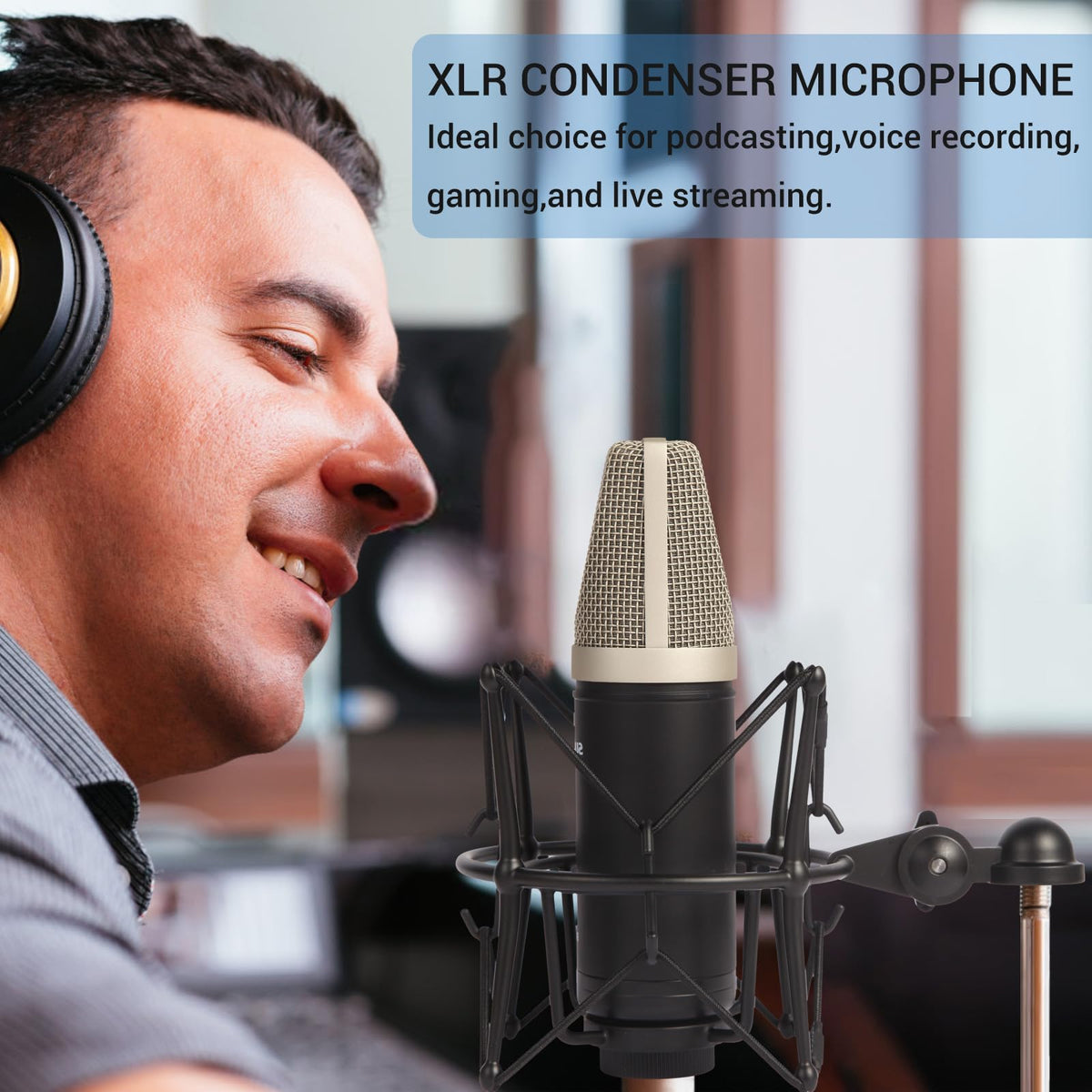Condenser Microphone XLR Cardioid Microphone Kit with Shock Mount O56877