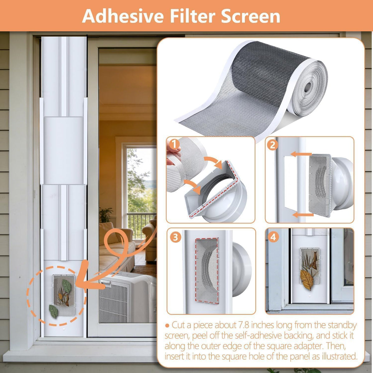 105" Sliding Door AC Vent Kit with Screen Net B233818
