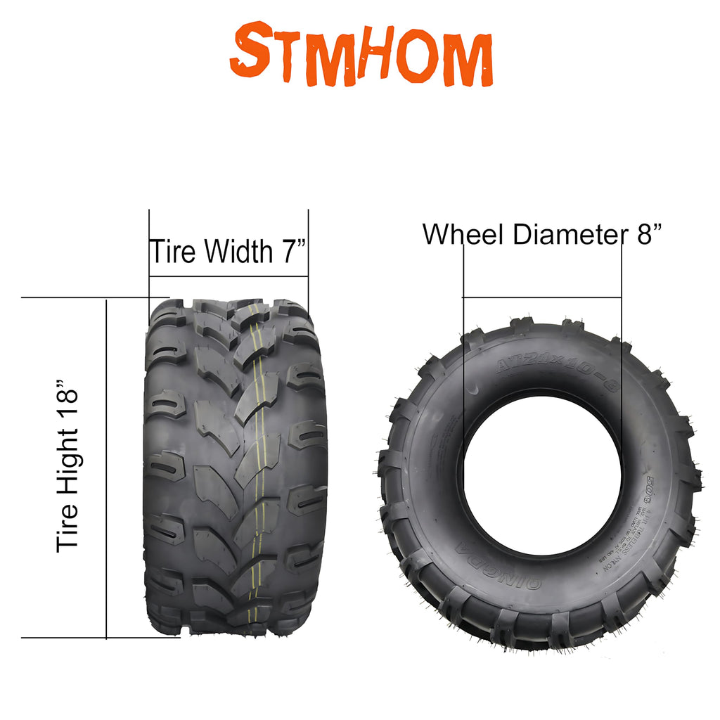 Set of 2 18X7X8 Tubeless ATV/UTV Tires 4 PR Q575