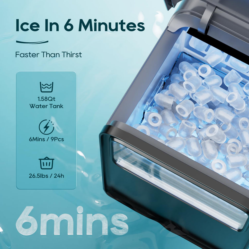 Countertop Ice Maker 9 Ice Cubes 26.5LBS/24H A784