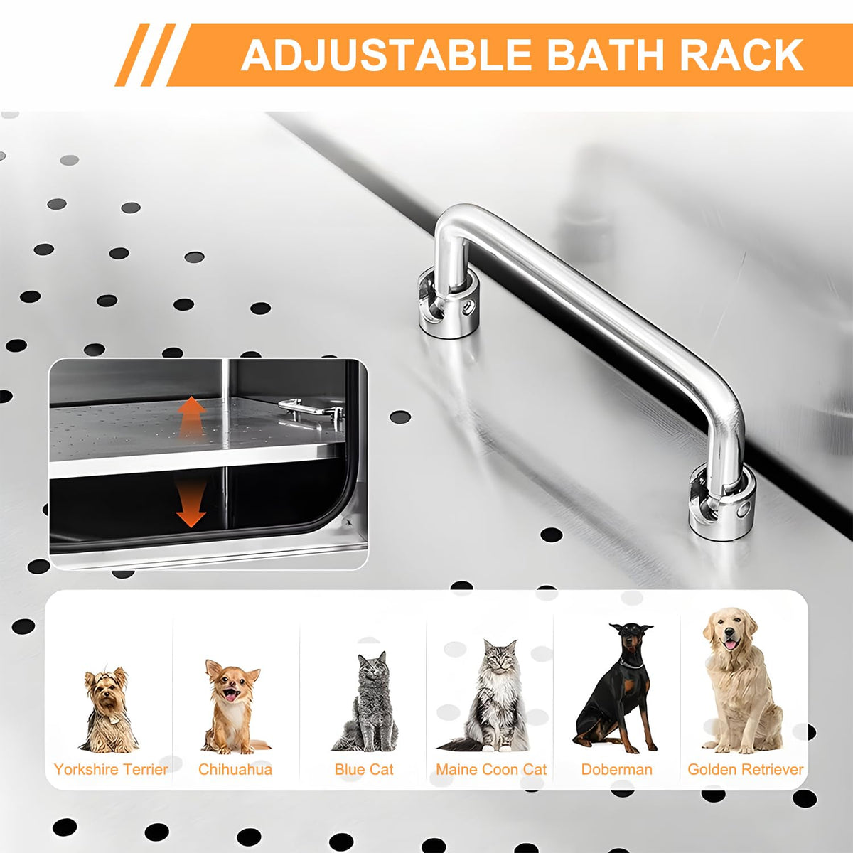 Stainless Steel Dog Washing Station with Stairs E1927