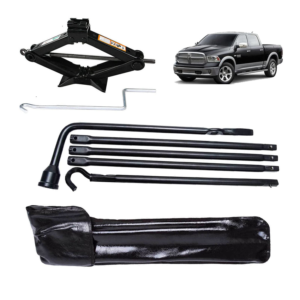 Spare Tire Lug Wrench Tool Kit & Scissor Jack 2 Ton Set Q6849