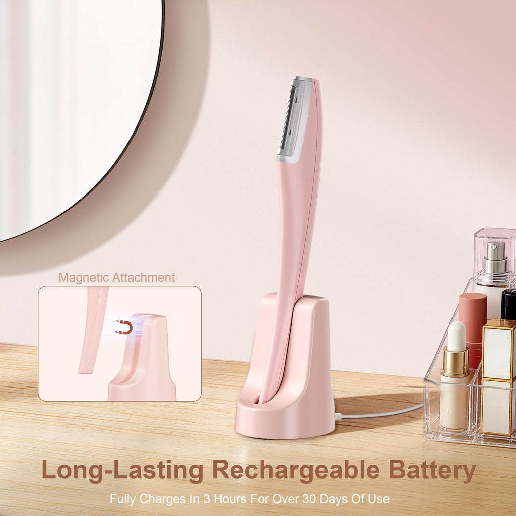 Rechargeable Facial Hair Razor with LED Light, 3 Speeds F1890