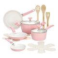 12 Piece Pink Nonstick Ceramic Cookware Set D6787
