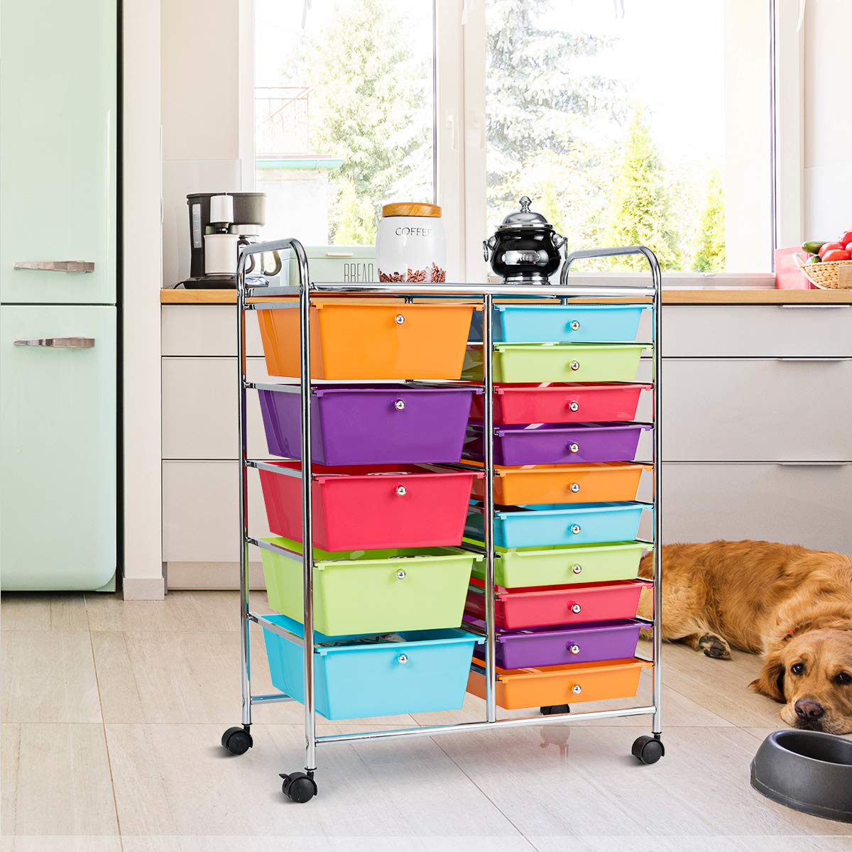 15 Drawer Rolling Storage Cart T86940