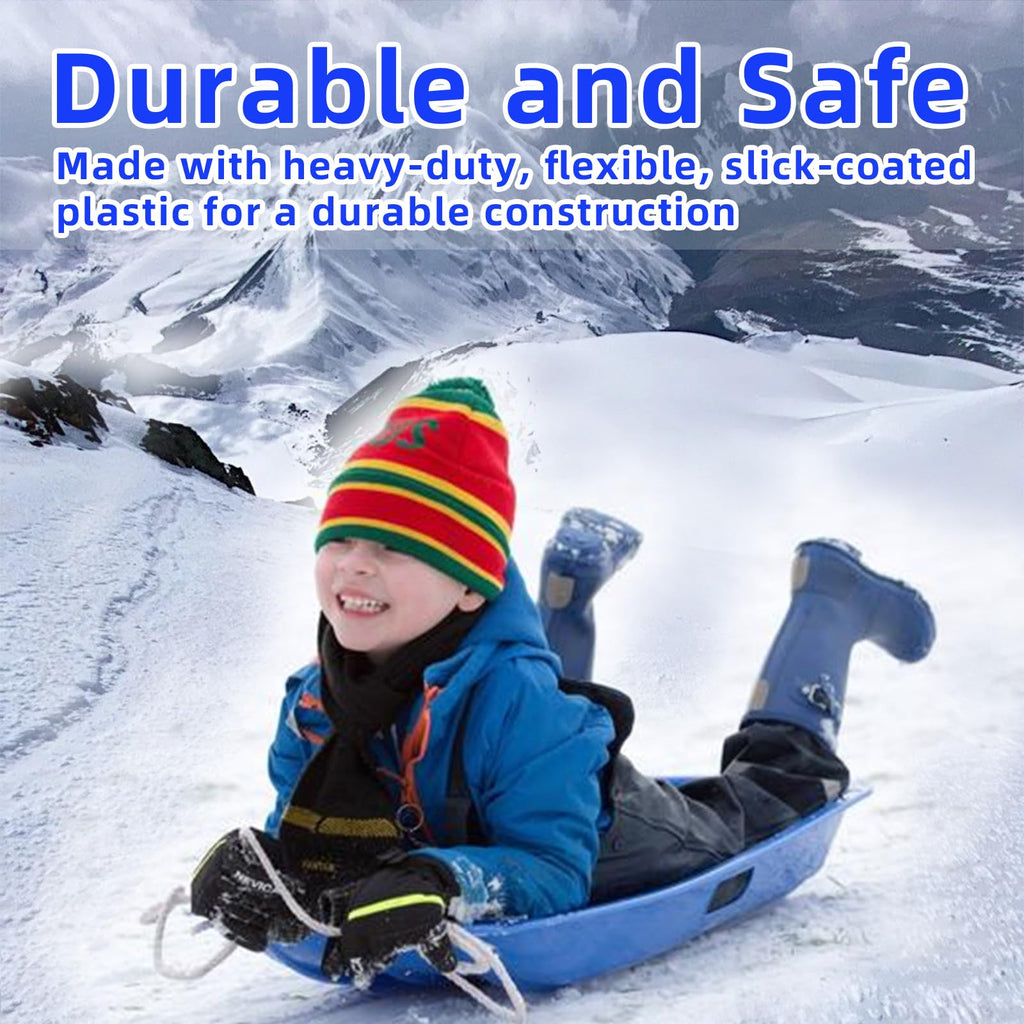35 Inch 2-Person Plastic Snow Sled with Pull Rope A170413