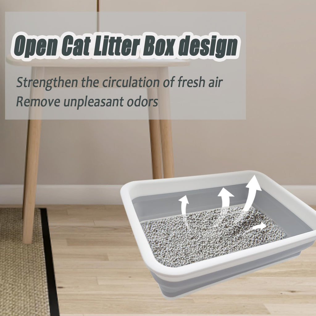 Collapsible Low Entry Small Cat Litter Box S4164