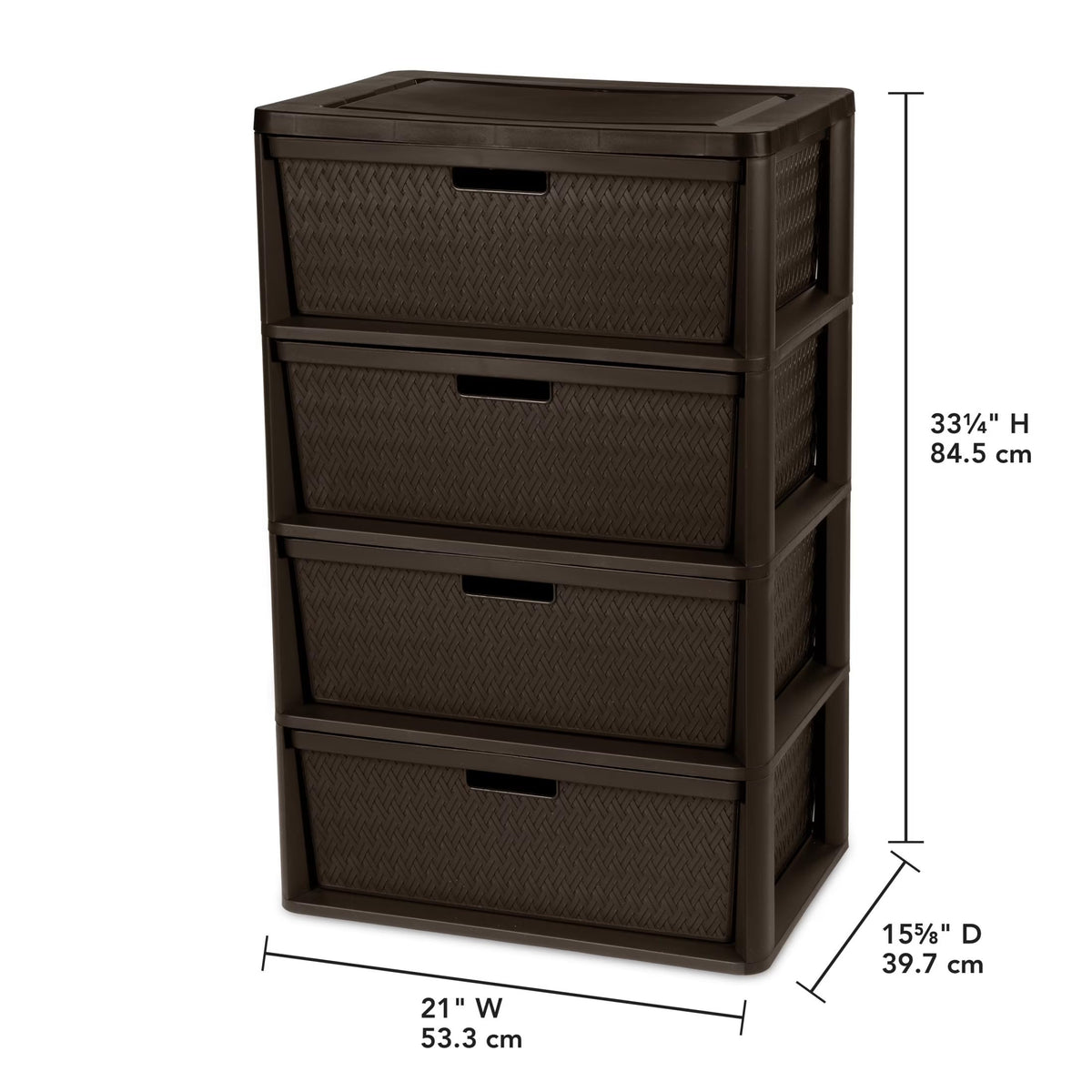 Brown 4 Drawer Plastic Storage Organizer H159