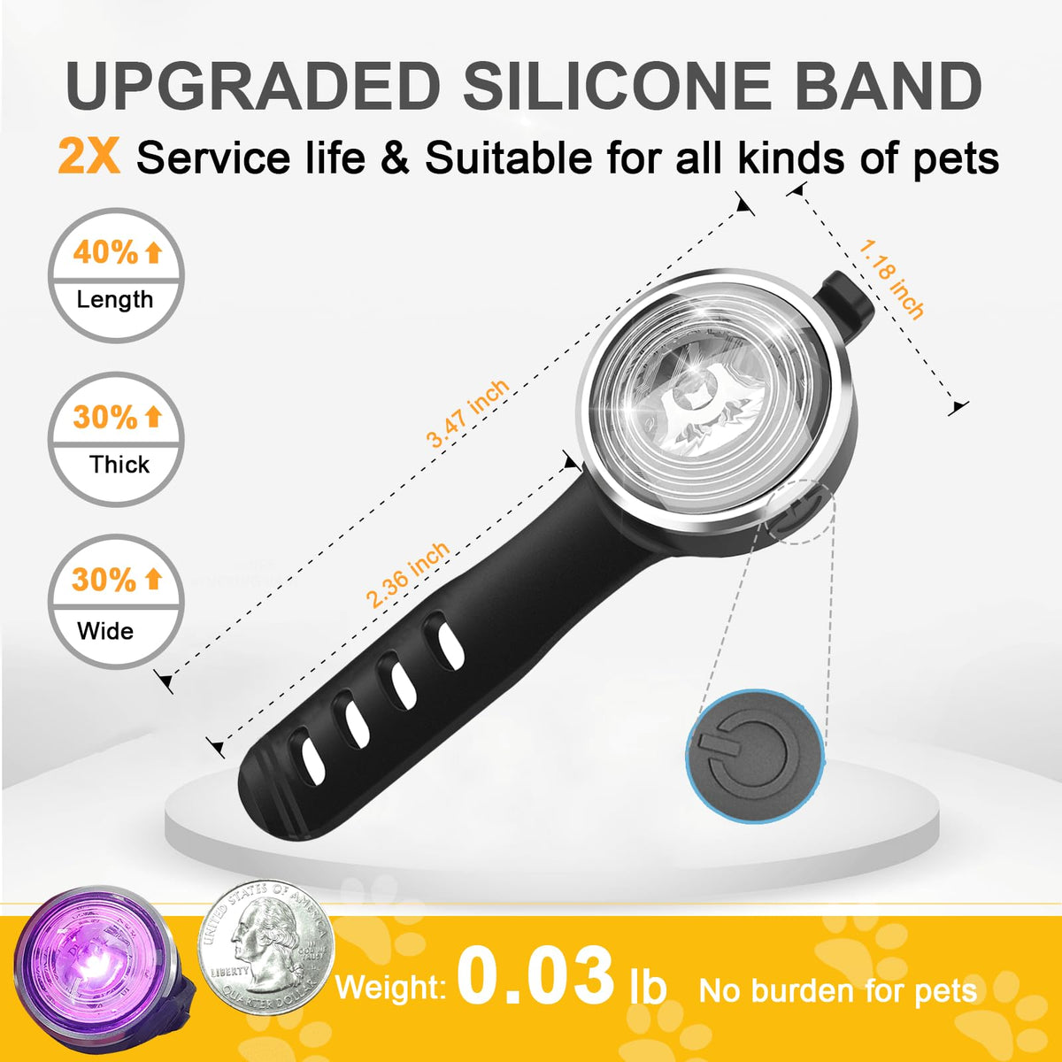 2-Pack Rechargeable Dog Collar Lights T1646