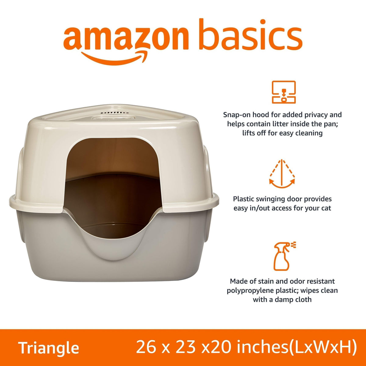 Charcoal Enclosed Cat Litter Box with Lid C837
