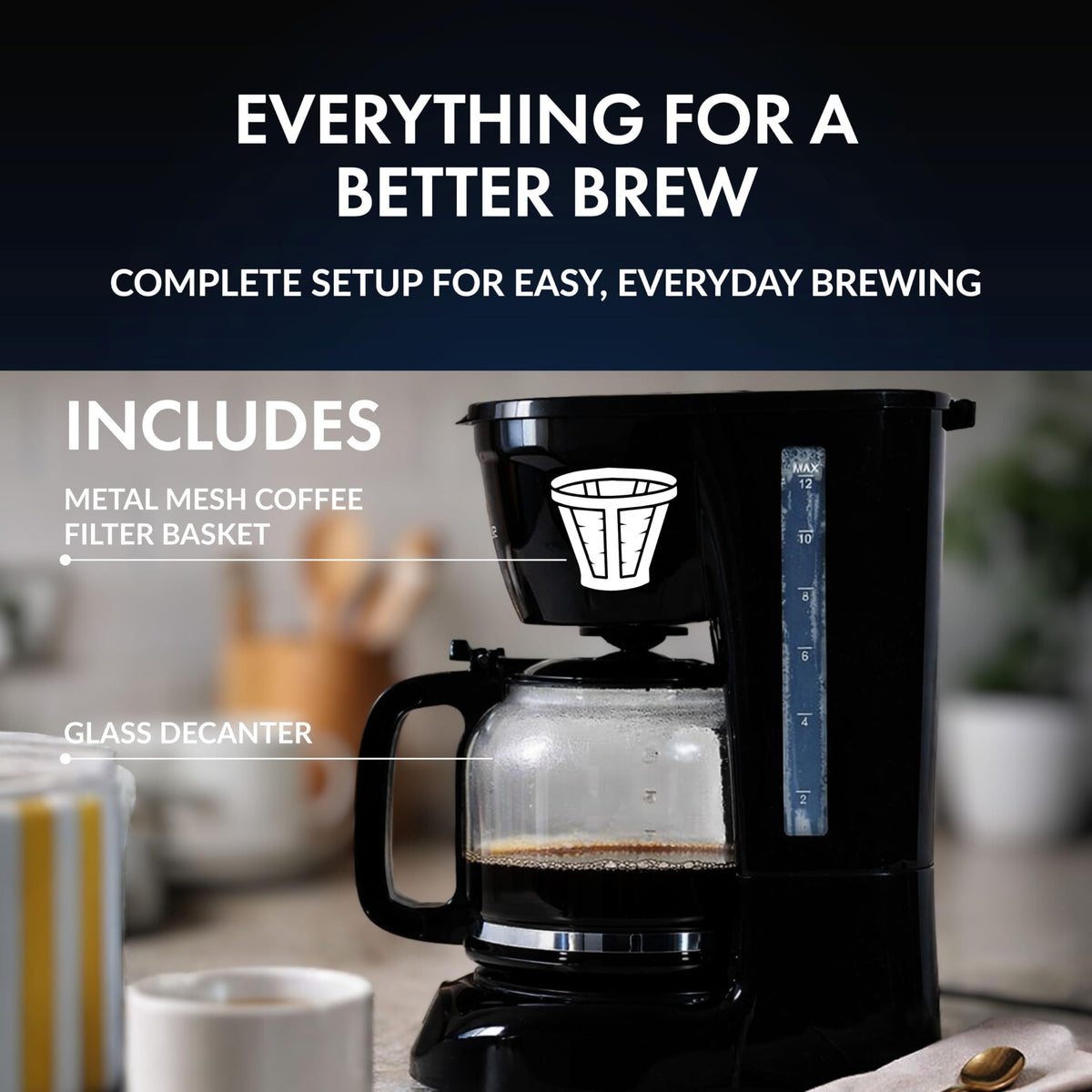 12 Cup Electric Coffee Maker with Auto Shut Off L476