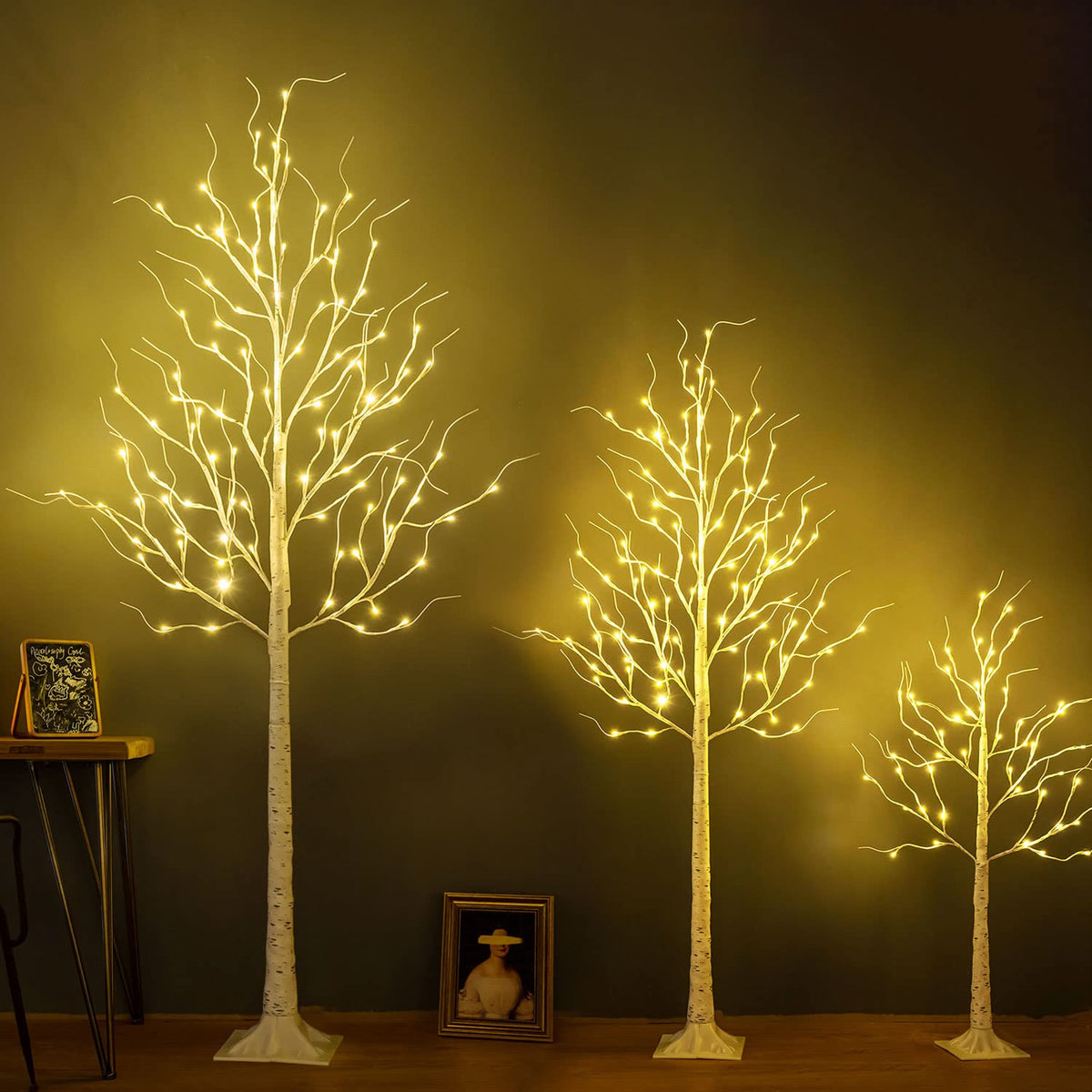 6ft 96LED Lighted Artificial Birch Tree with 9 Modes Timer Z676