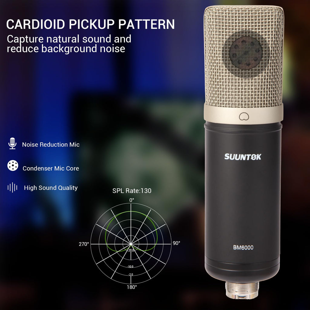 Condenser Microphone XLR Cardioid Microphone Kit with Shock Mount O56877