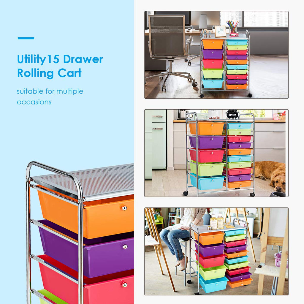 15 Drawer Rolling Storage Cart T86940