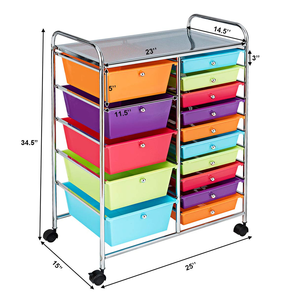15 Drawer Rolling Storage Cart T86940