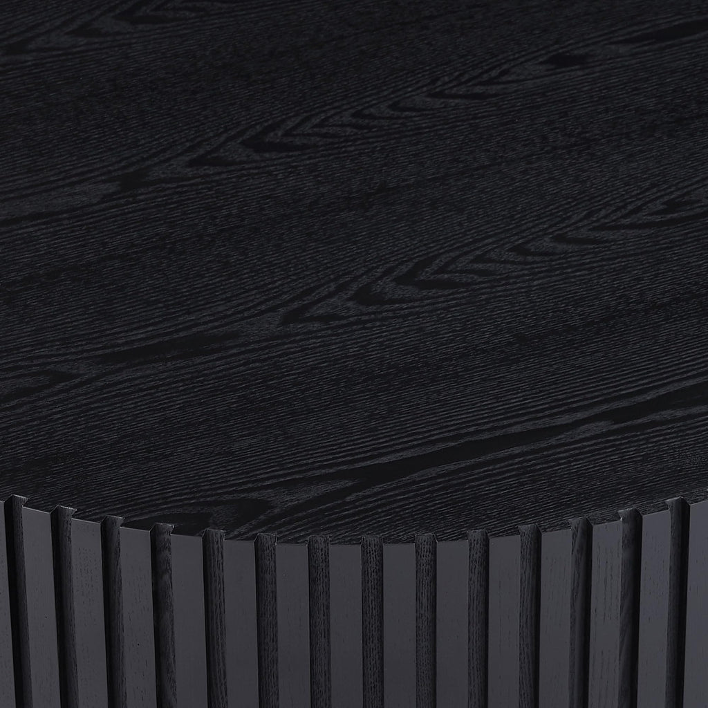 Matt Black Round Nesting Wood Coffee Table H398449
