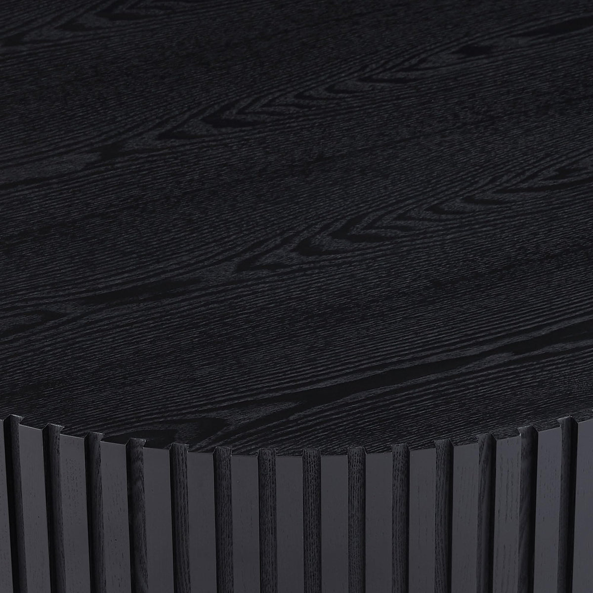 Matt Black Round Nesting Wood Coffee Table H398449
