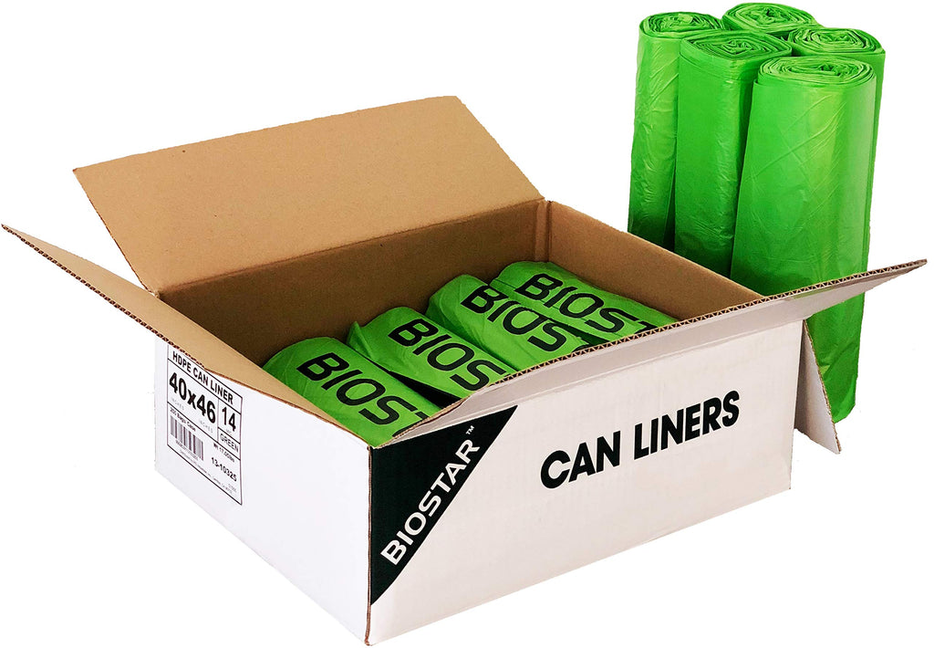 Biodegradable 40-45 Gallon Trash Bags 250 Count Green T445