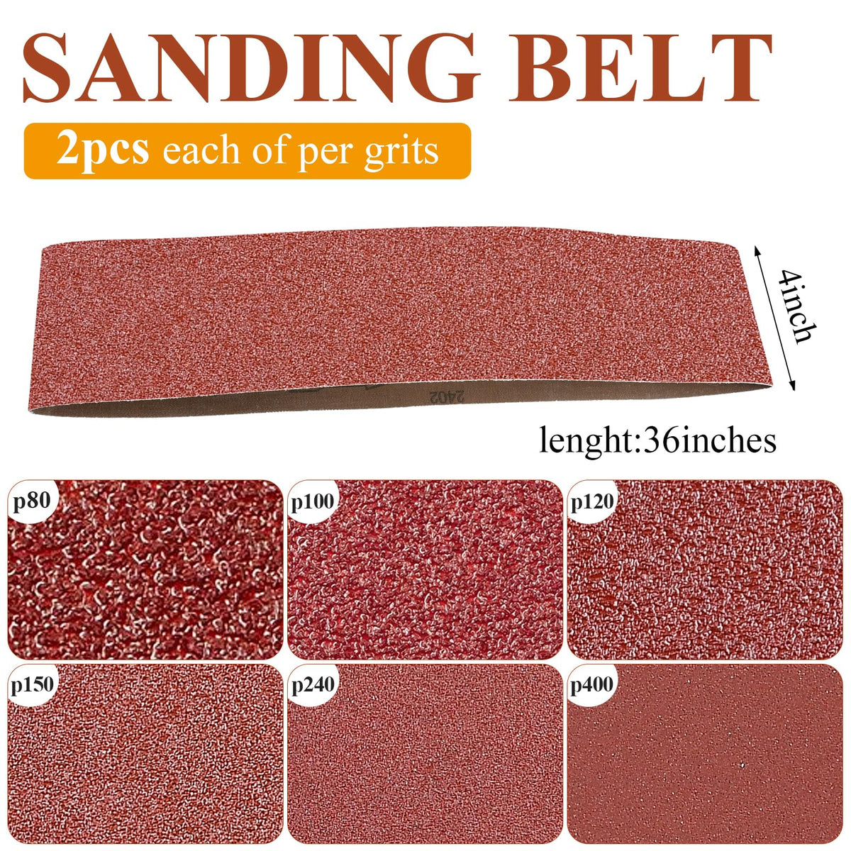 4x36 Inch Aluminum Oxide Sanding Belts and 6 Inch No-hole Sanding Discs A833