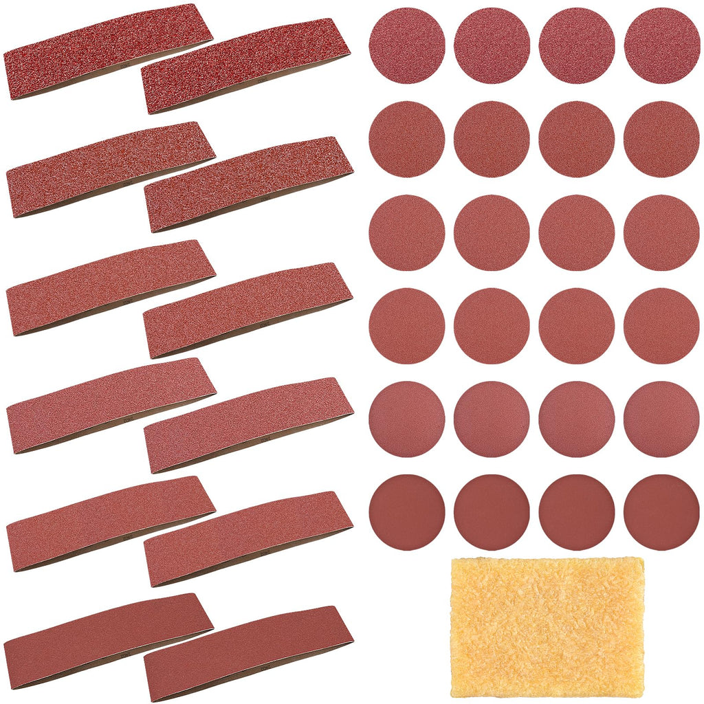 4x36 Inch Aluminum Oxide Sanding Belts and 6 Inch No-hole Sanding Discs A833