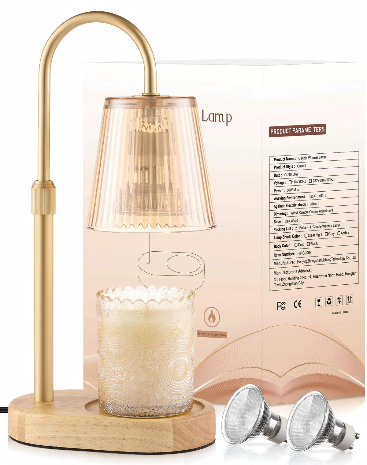 Adjustable Candle Warmer Lamp with Timer E32583