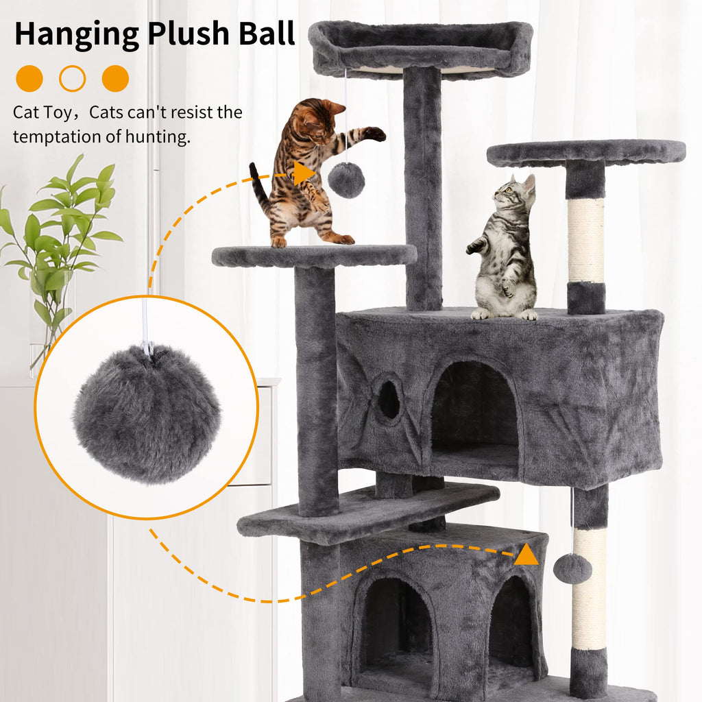 70 Inches Navy Blue Cat Tree U946693