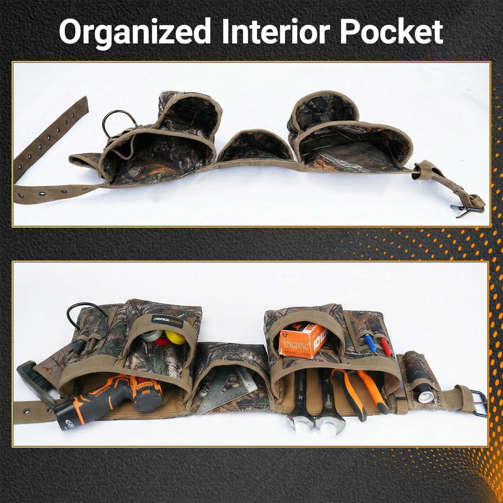 Camo Heavy Duty Adjustable Tool Belt with Pouches G6158