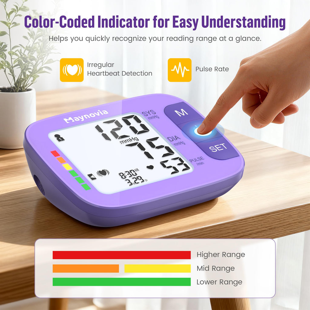 Upper Arm Blood Pressure Monitor 8.6-16.5 in Cuff Purple R434067
