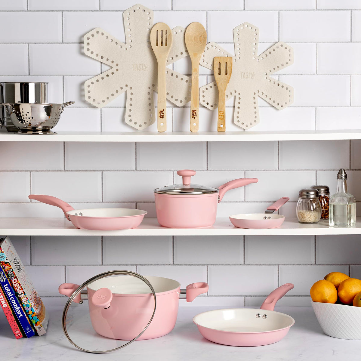 12 Piece Pink Nonstick Ceramic Cookware Set D6787