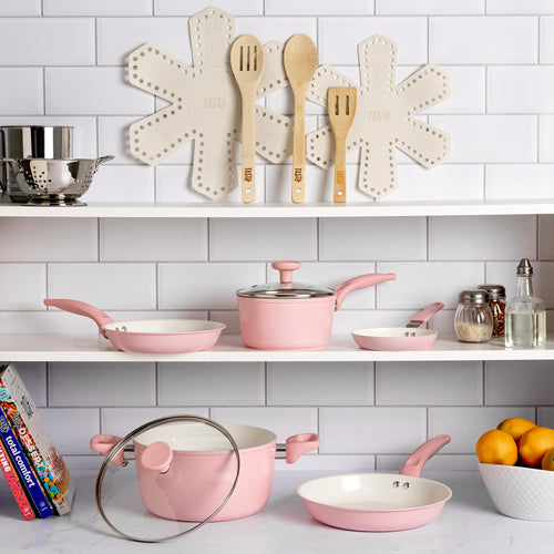 12 Piece Pink Nonstick Ceramic Cookware Set D6787