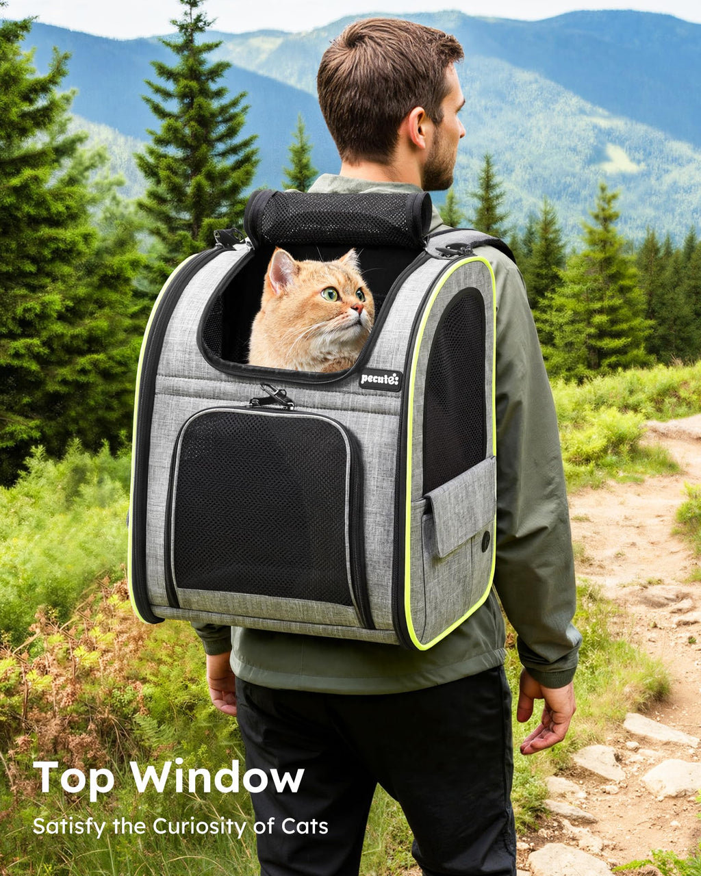 Expandable Cat Carrier Backpack with Breathable Window T980076