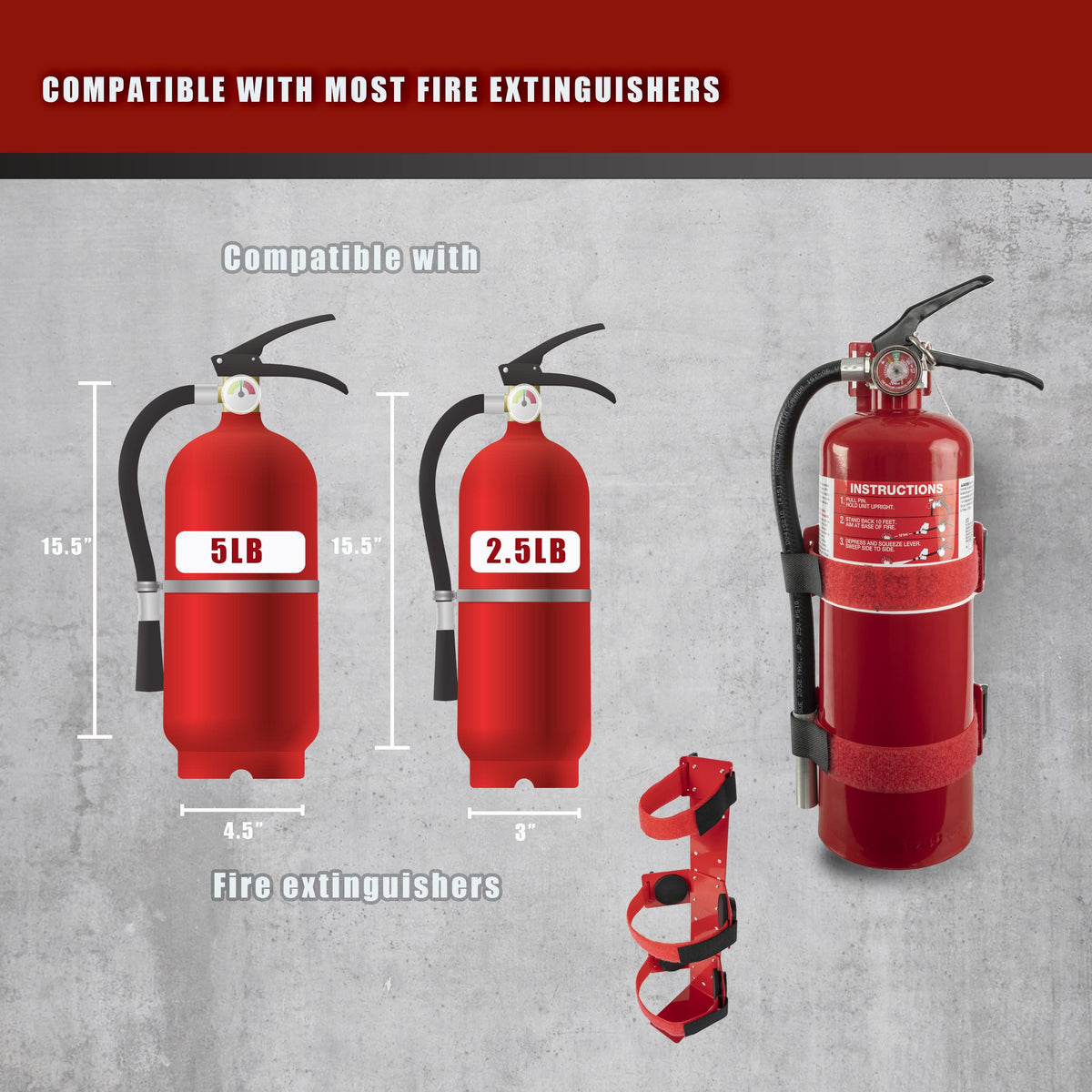 Fire Extinguisher Mounting Bracket for 2.5lb & 5lb Extinguishers D80122
