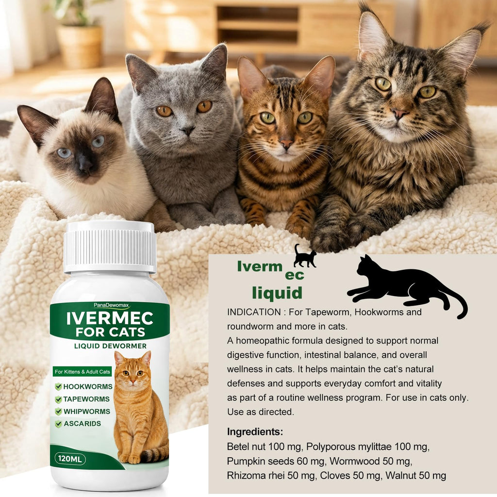 Broad Spectrum Cat Dewormer for Tapeworms, Roundworms and Hookworms Y9024