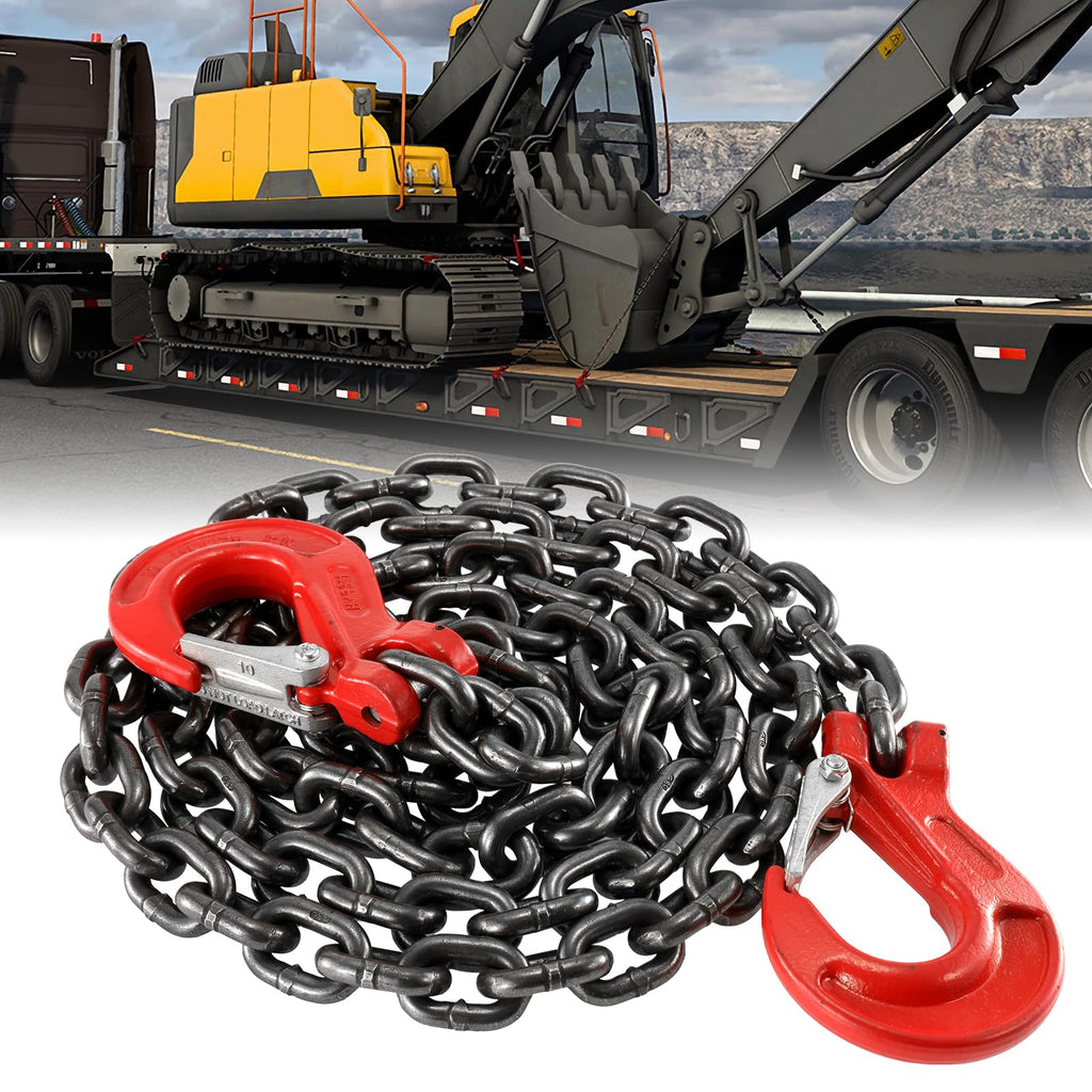 3/8 Inch 10Ft Tow Chain with Double Slip Hooks V28288