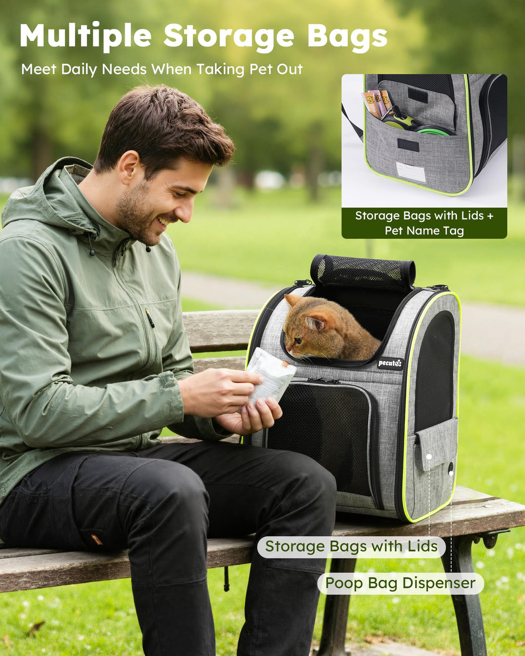 Expandable Cat Carrier Backpack with Breathable Window T980076