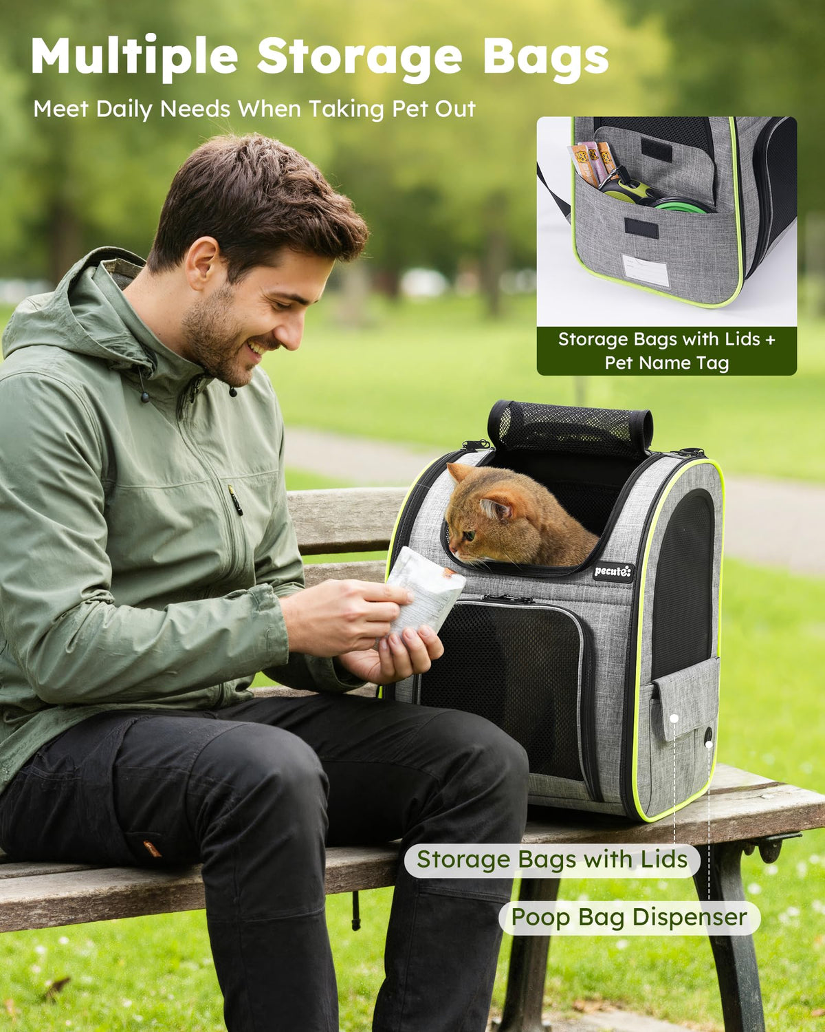 Expandable Cat Carrier Backpack with Breathable Window T980076