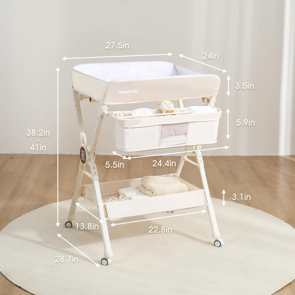Portable Foldable Baby Changing Table on Wheels J116