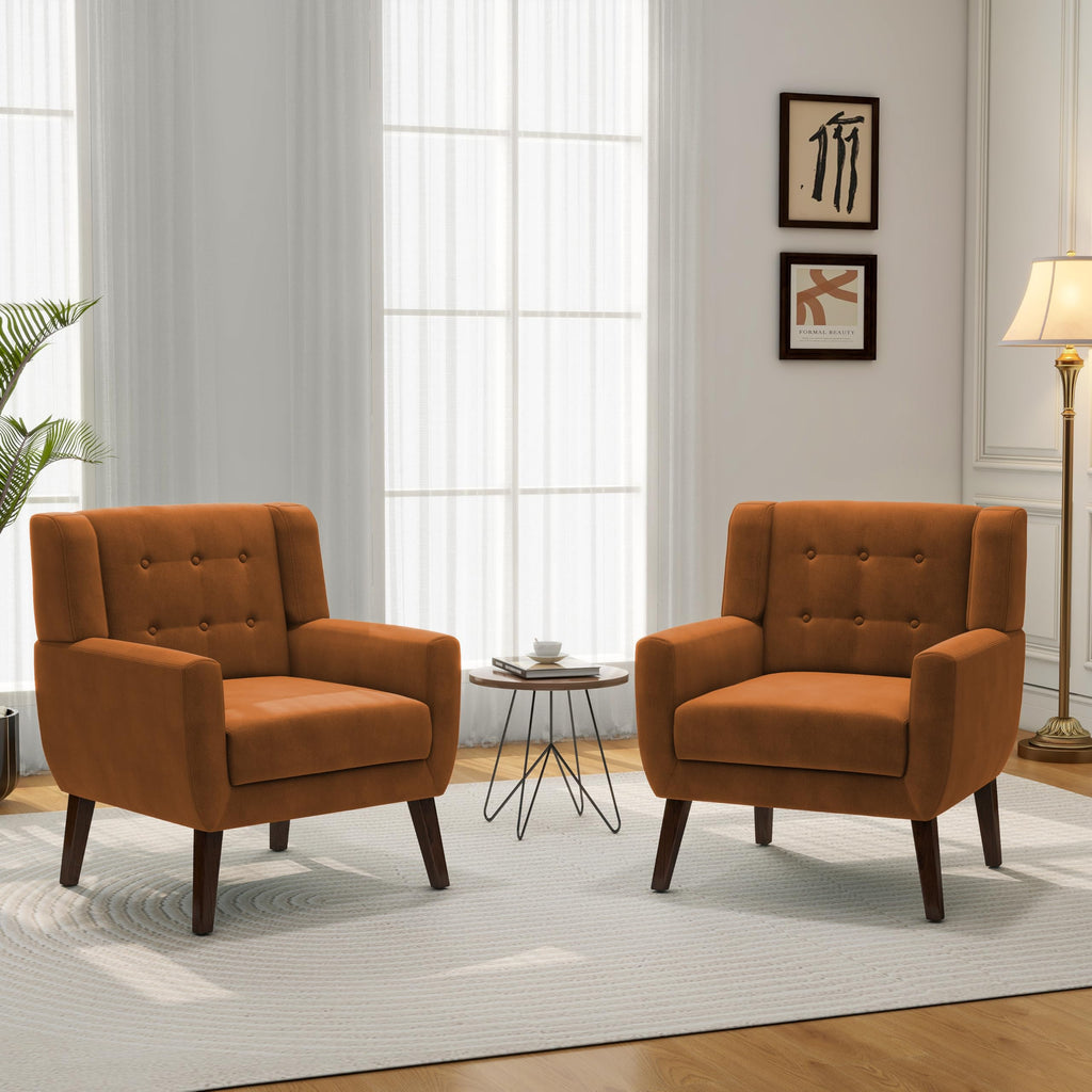 Accent Chairs Set of 2 Terracotta O59285